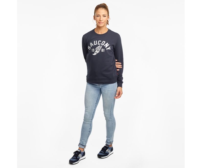 Saucony Rested Crewneck Women's Shirts Navy | Canada 285NWYB